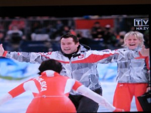 polskie panczenistki i trenerzy Ewa Białkowska, Paweł Abratkiewicz