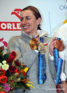 Okęcie Justyna Kowalczyk i jej medale